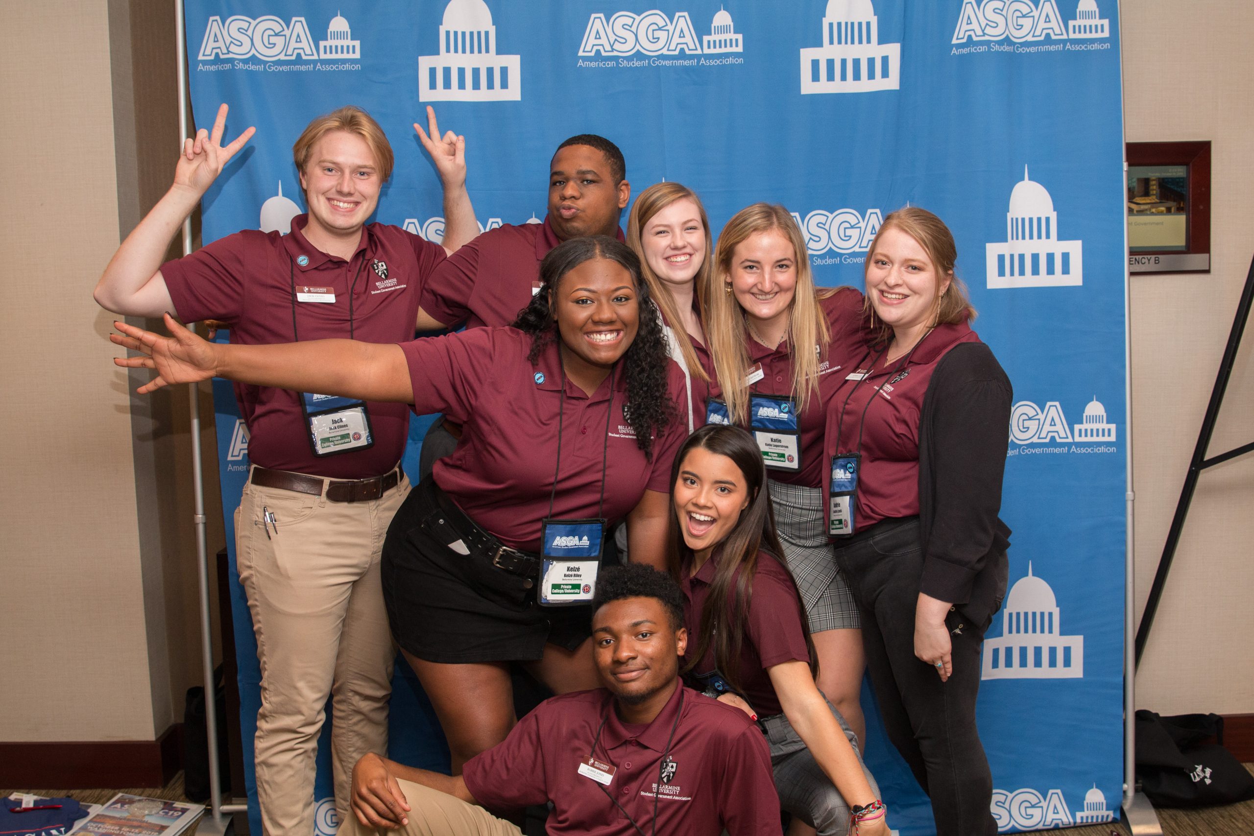 Student leaders celebrating at ASGA