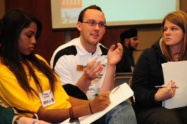 Students in small group discussion at ASGA