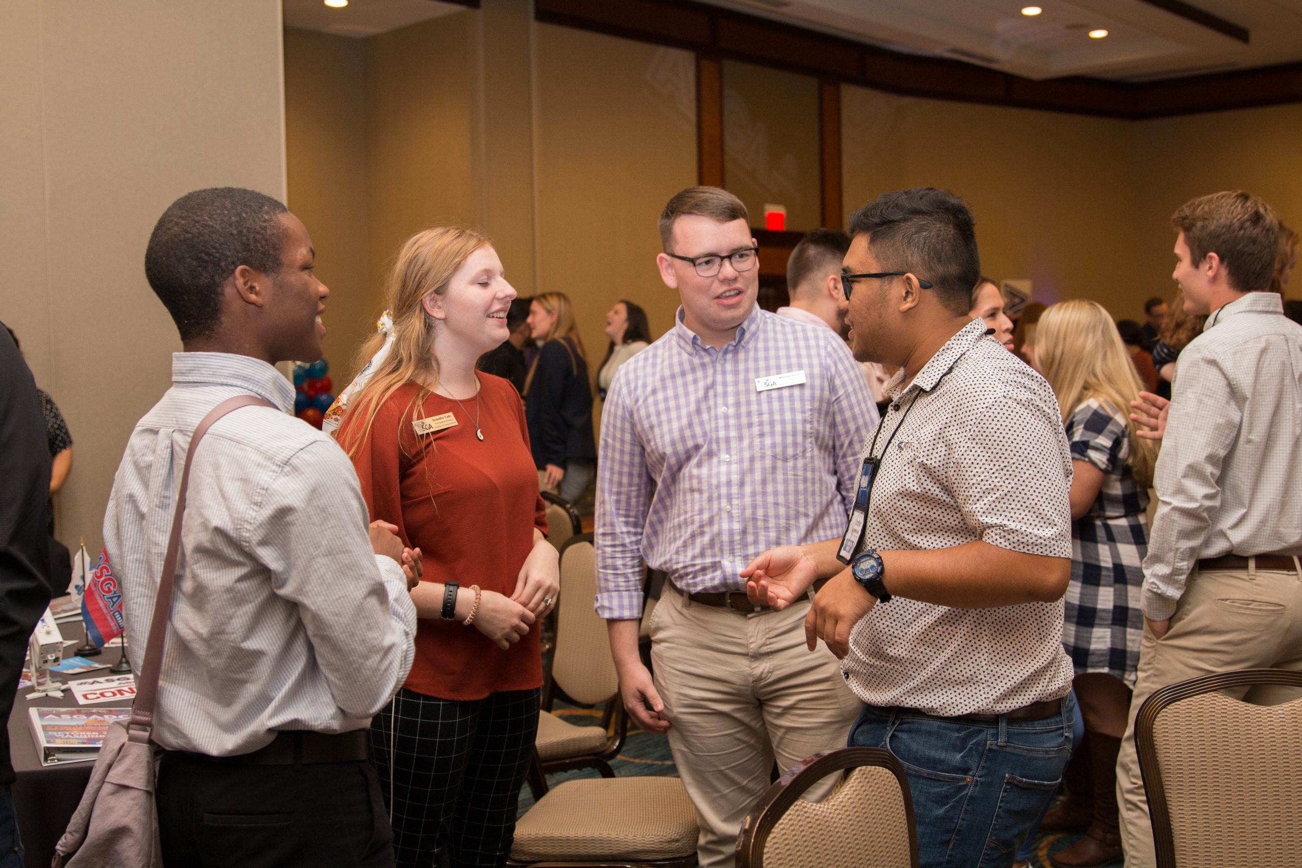 Student leaders networking at ASGA